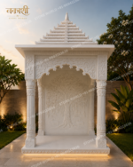Outdoor Marble Temple for Garden – Weather-Resistant Marble Mandir - Image 4