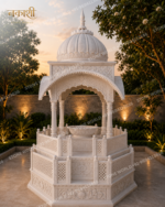 Outdoor Marble Temple for Garden – Weather-Resistant Marble Mandir - Image 3
