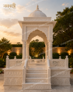 Outdoor Marble Temple for Garden – Weather-Resistant Marble Mandir - Image 2
