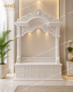 Pure White Marble Temple for Home – Handcrafted Pooja Mandir - Image 3