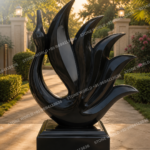 Black Marble Swan Sculpture