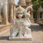 Lord Hanuman Marble Statue Kneeling