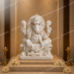 Lord Ganesha Marble Statue Seated
