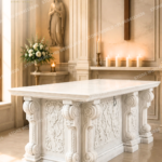 Hand-Carved Marble Altar Table